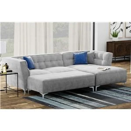 2 Piece Sectional with Ottoman